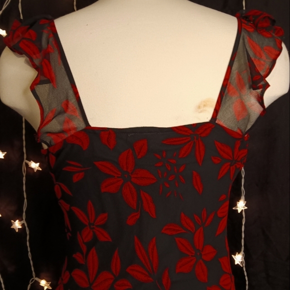 Miss B red and black midi dress - Picture 2 of 6